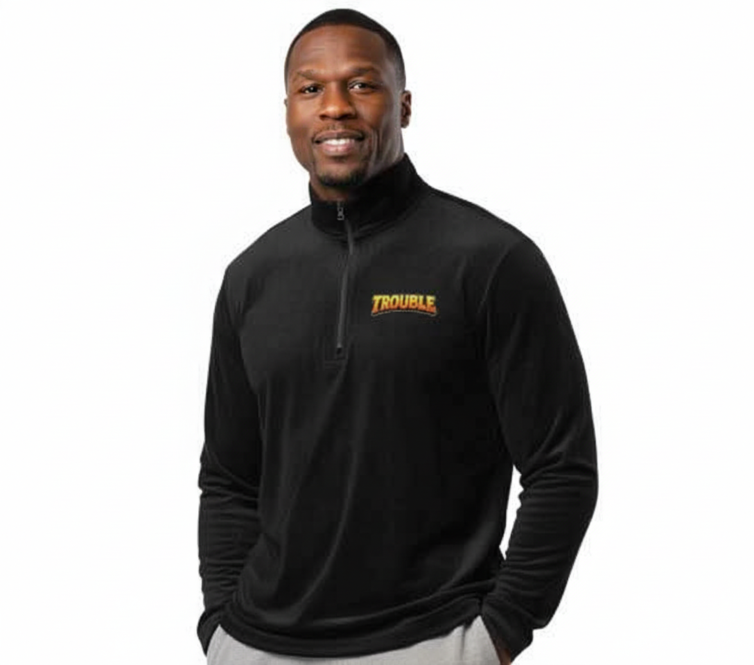 TROUBLE Performance Quarter-Zip Sweater