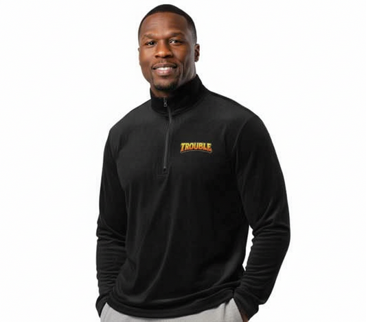 TROUBLE Performance Quarter-Zip Sweater