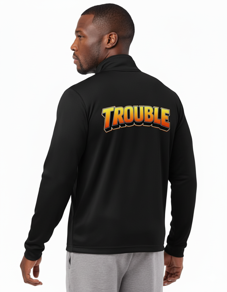 TROUBLE Performance Quarter-Zip Sweater